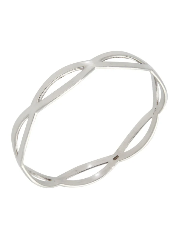 William May Silver Push-On Wave Bangle