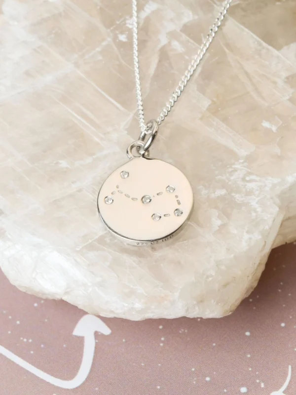 William May Silver Scorpio Constellation Cubic Zirconia Pendant & Chain