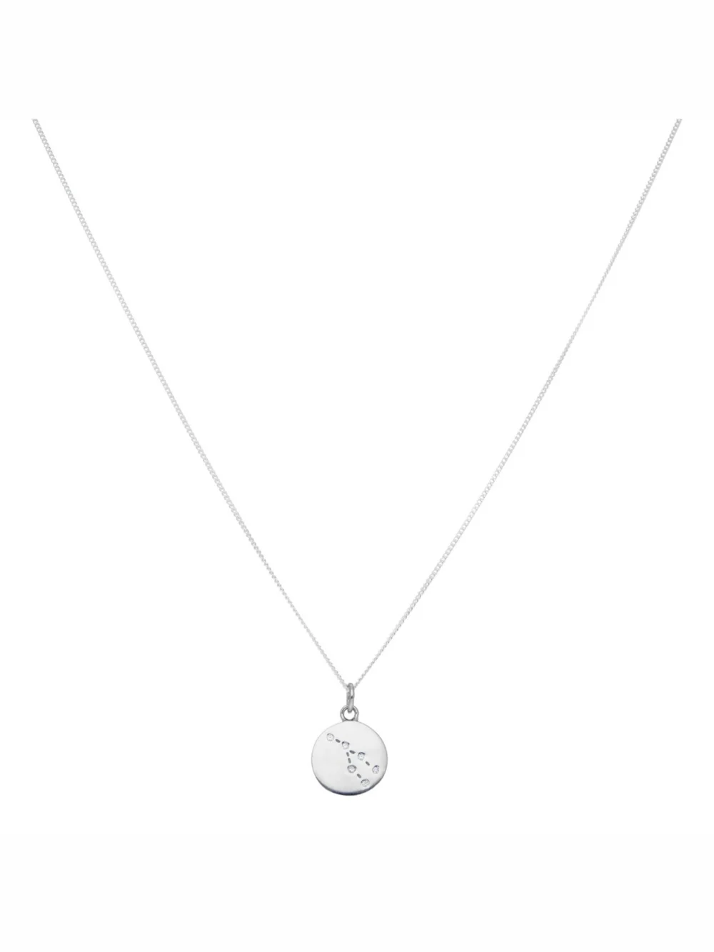 William May Silver Taurus Constellation Cubic Zirconia Pendant & Chain, view 4