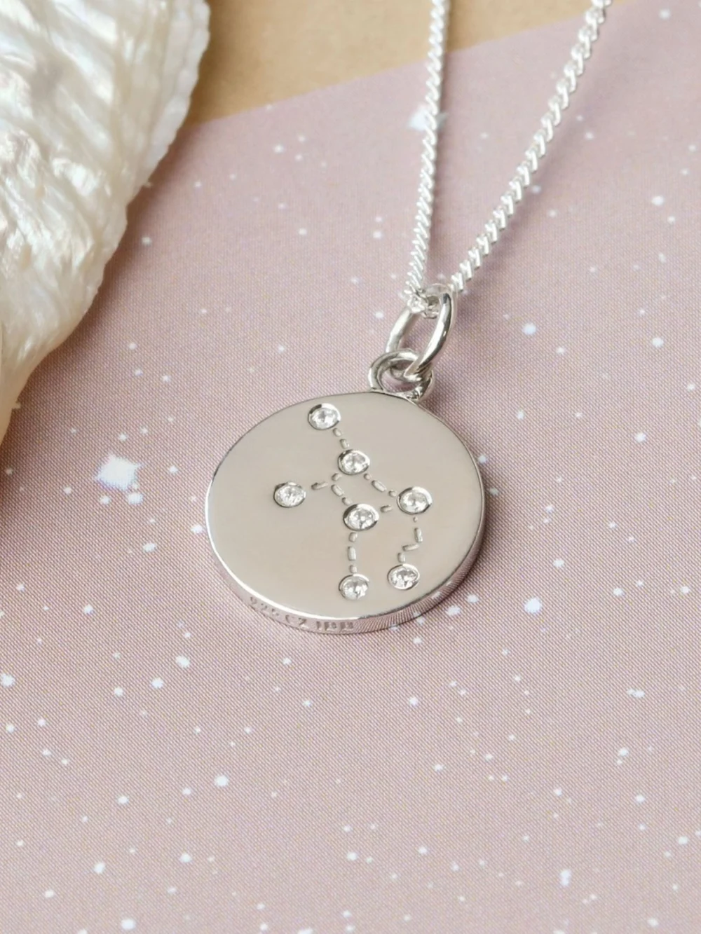 William May Silver Virgo Constellation Cubic Zirconia Pendant & Chain