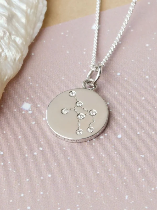 William May Silver Virgo Constellation Cubic Zirconia Pendant & Chain