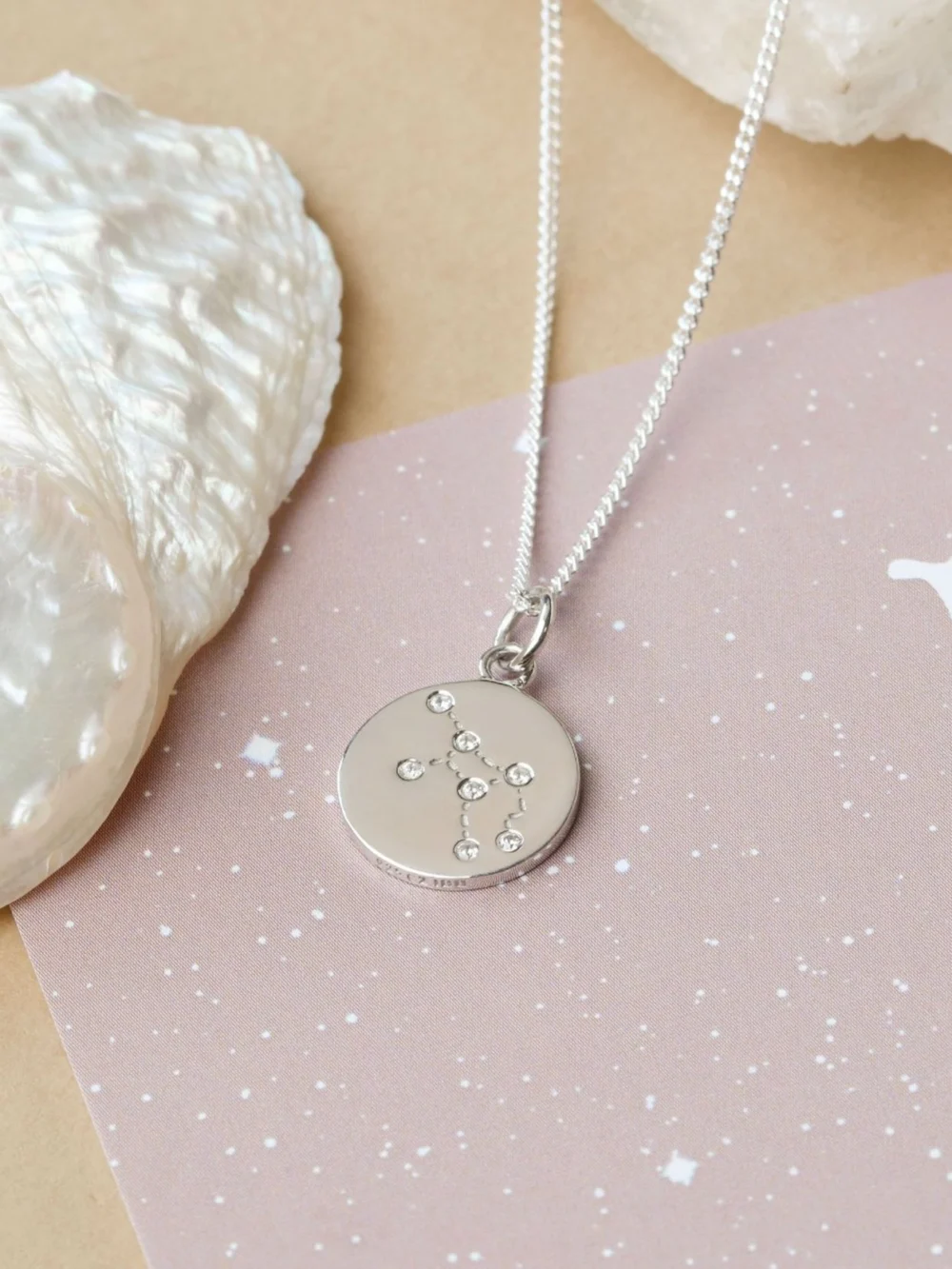 William May Silver Virgo Constellation Cubic Zirconia Pendant & Chain, view 5