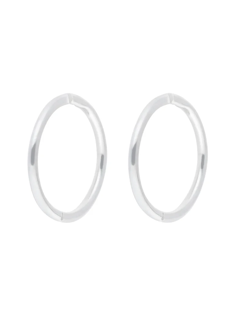 William May Sterling Silver 13mm Polished Hinged Sleeper Hoop Earrings