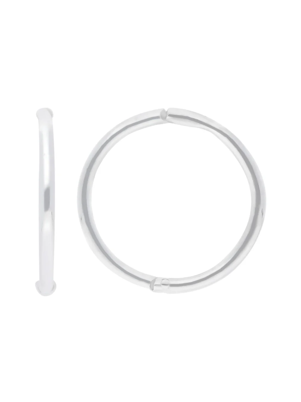 William May Sterling Silver 13mm Polished Hinged Sleeper Hoop Earrings, view 2