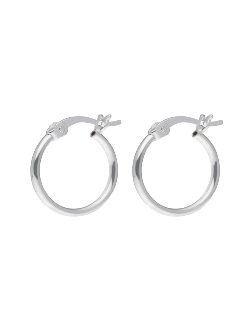 William May Sterling Silver 14mm Plain Hoop Creole Earrings