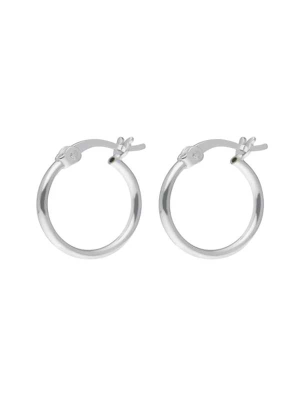 William May Sterling Silver 14mm Plain Hoop Creole Earrings