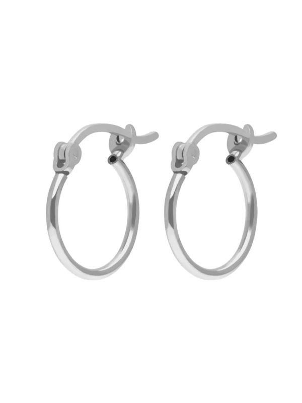 William May Sterling Silver 14mm Slim Hoop Creole Earrings