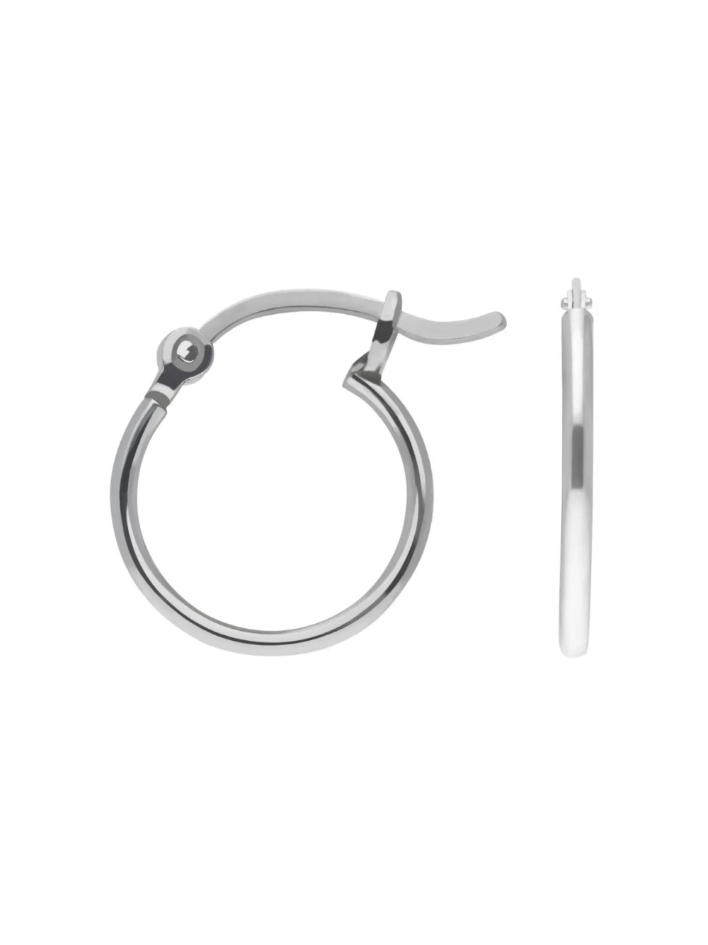 William May Sterling Silver 14mm Slim Hoop Creole Earrings, view 2
