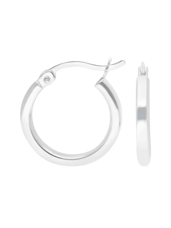William May Sterling Silver 15mm Polished Hoop Earrings
