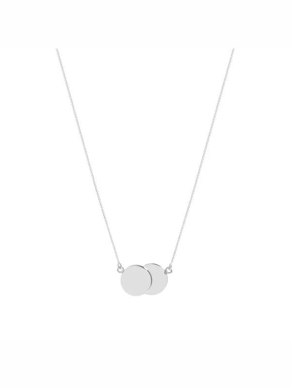 William May Sterling Silver 17" Double Circle Disc Necklace