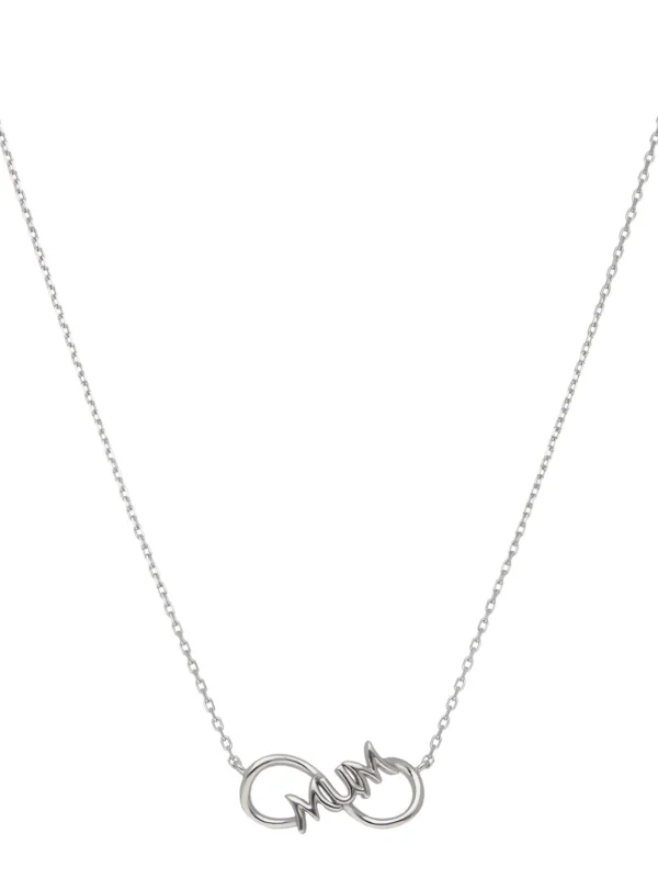 William May Sterling Silver 18" Mum Infinity Necklace
