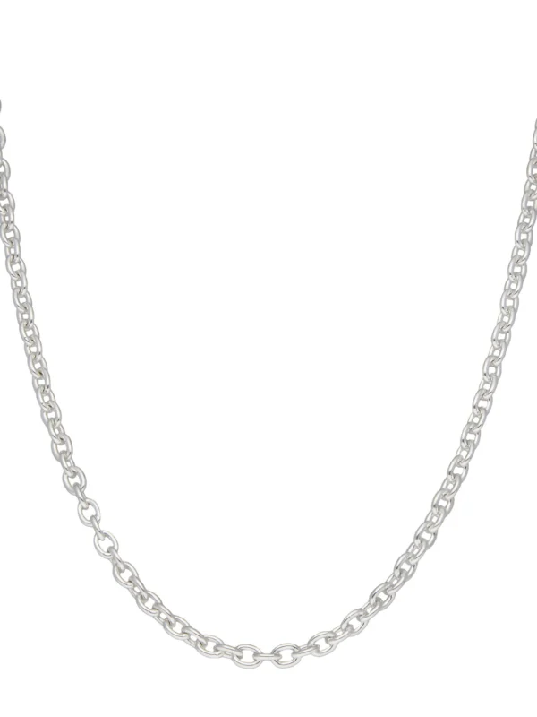 William May Sterling Silver 18" Solid Oval Belcher Chain Necklace