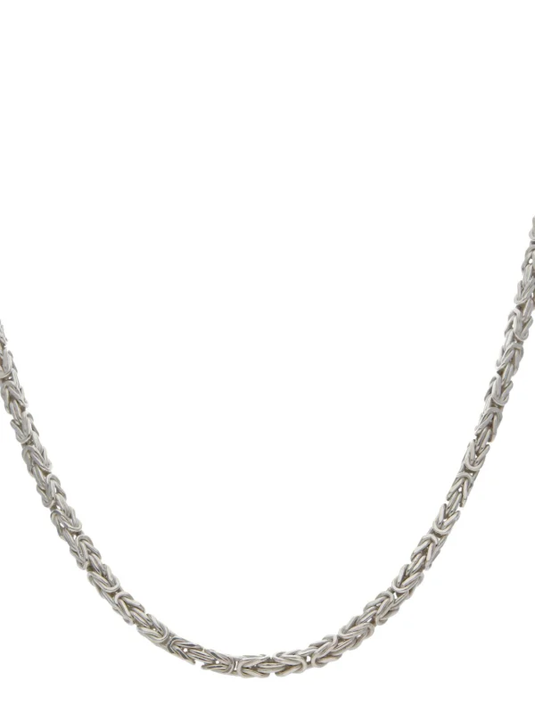 William May Sterling Silver 18" Square Byzantine Link Chain Necklace 27G
