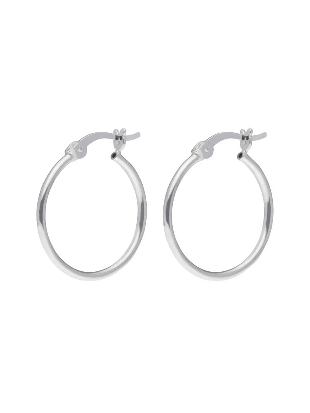 William May Sterling Silver 18mm Plain Hoop Creole Earrings