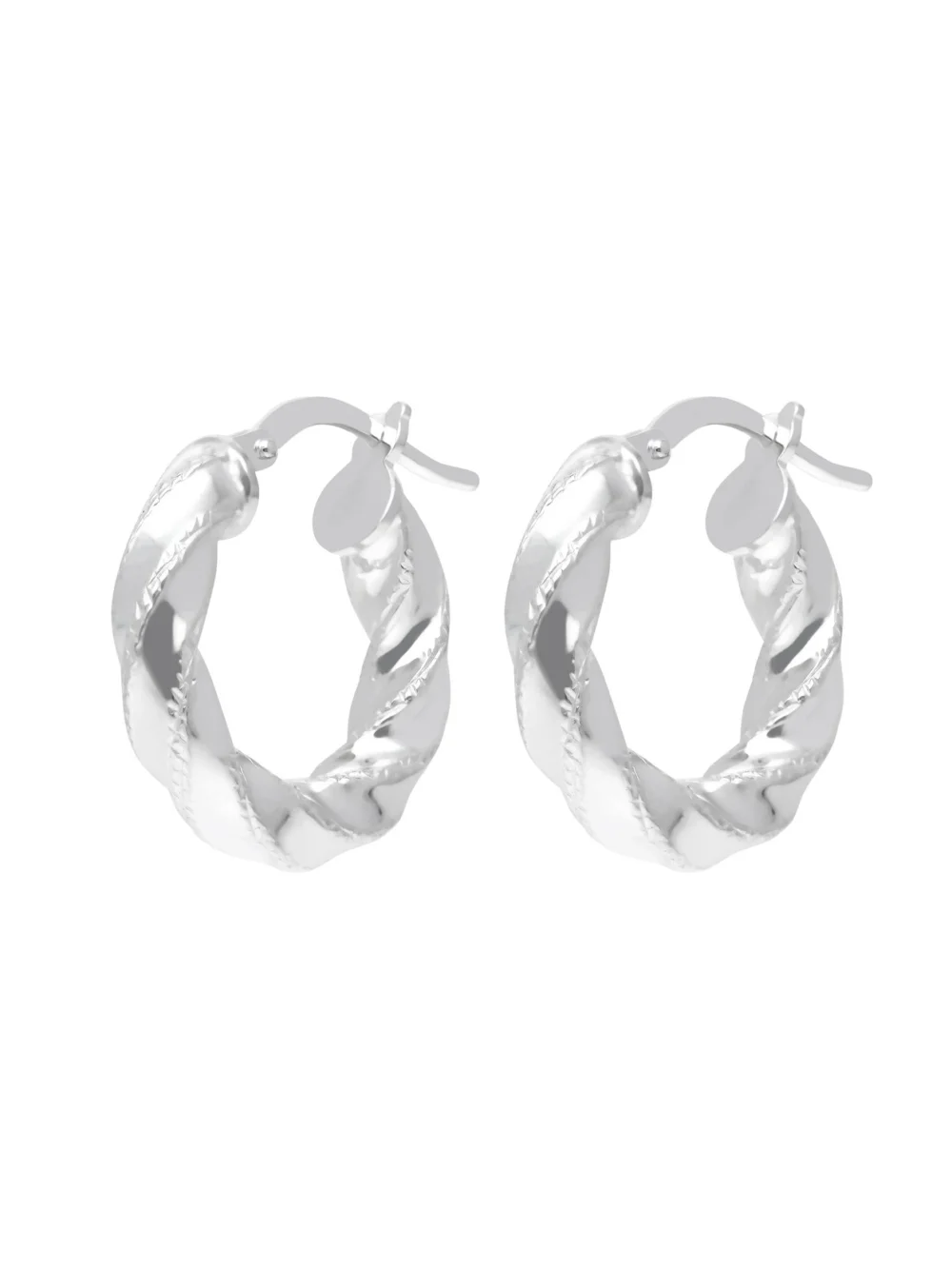 William May Sterling Silver 18mm Twist Hoop Creole Earrings