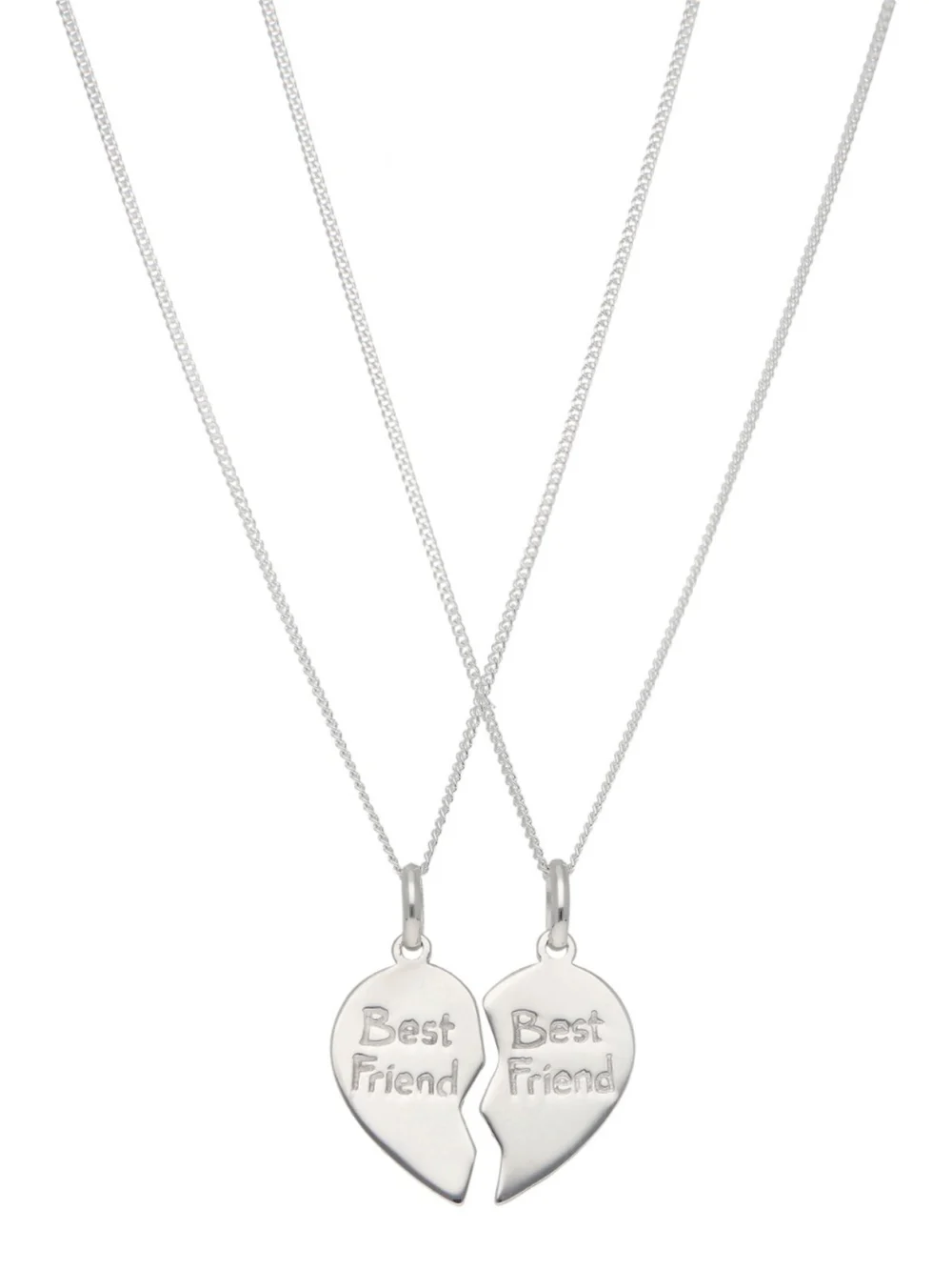 William May Sterling Silver 2-Part Best Friend Heart Friendship Necklace