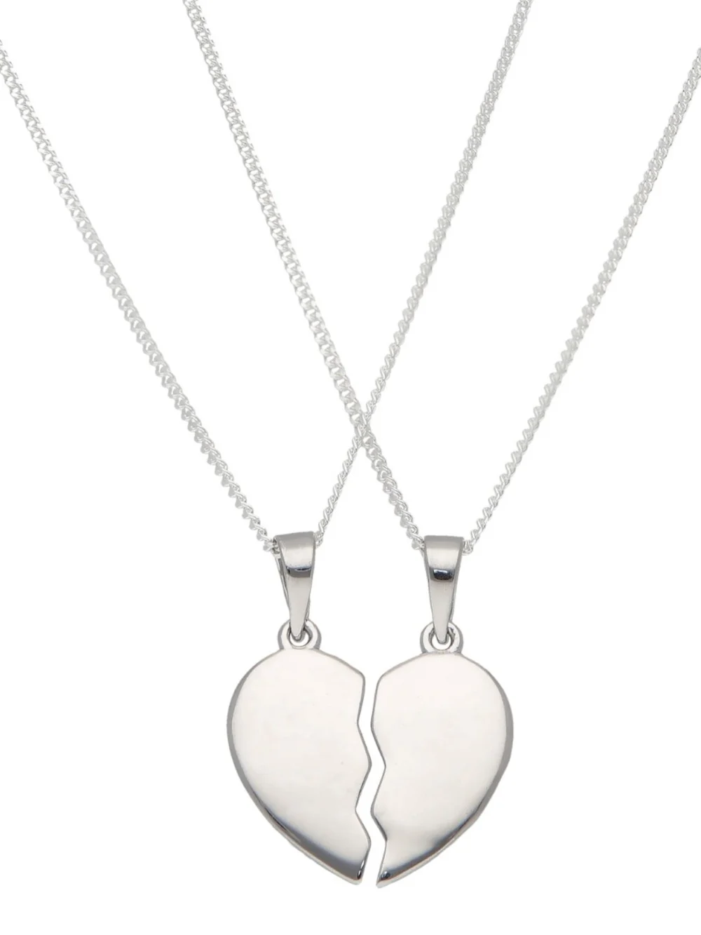 William May Sterling Silver 2-Part Polished Heart Friendship Necklace, view 2