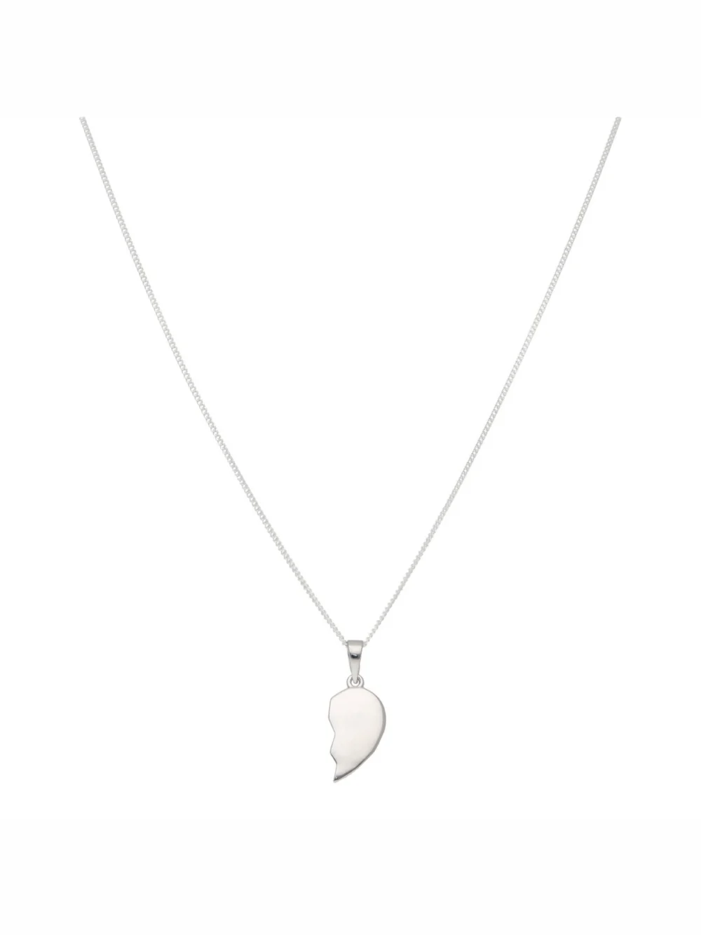 William May Sterling Silver 2-Part Polished Heart Friendship Necklace, view 5