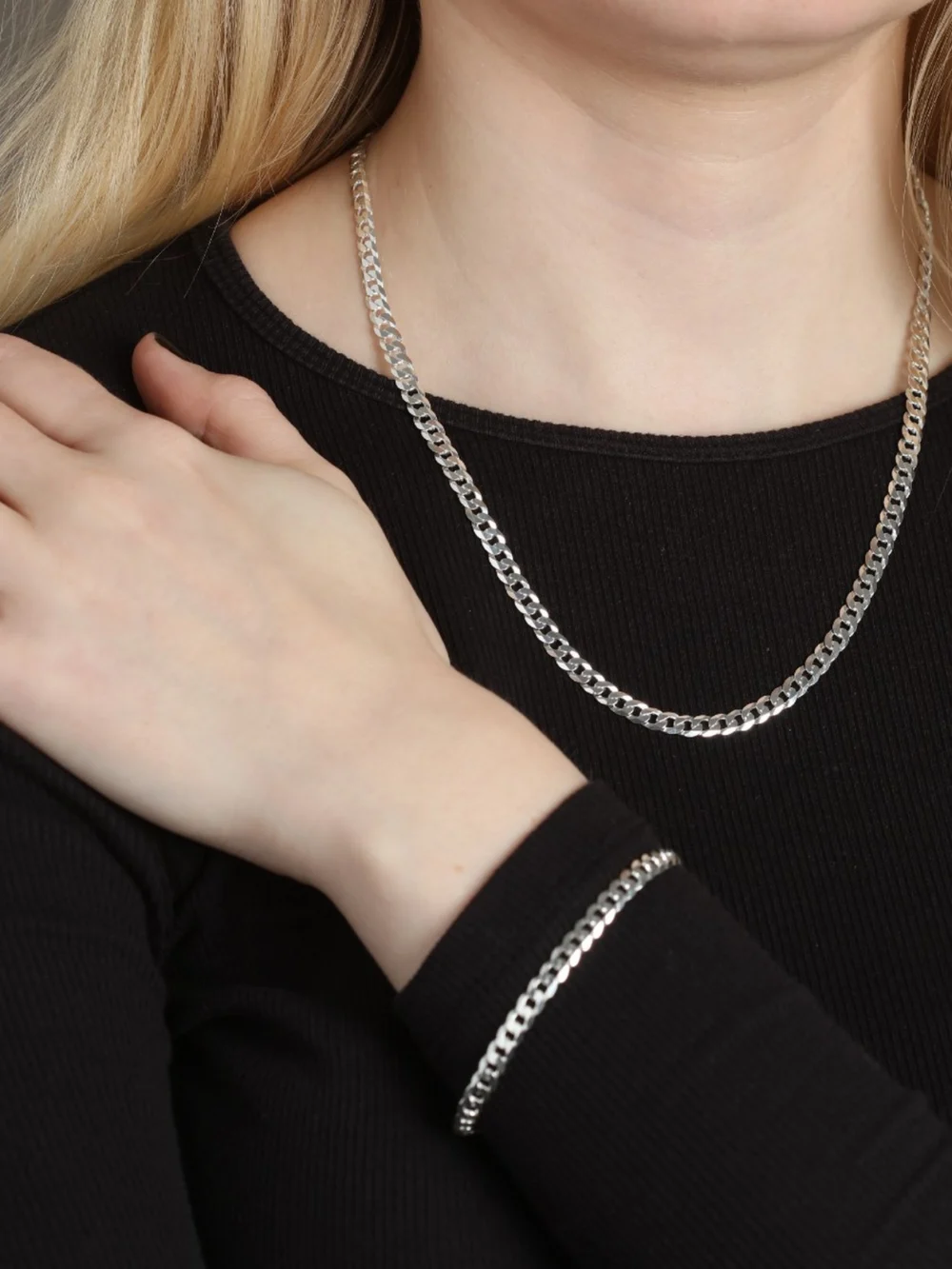 William May Sterling Silver 20" Curb Link Chain Necklace, view 3