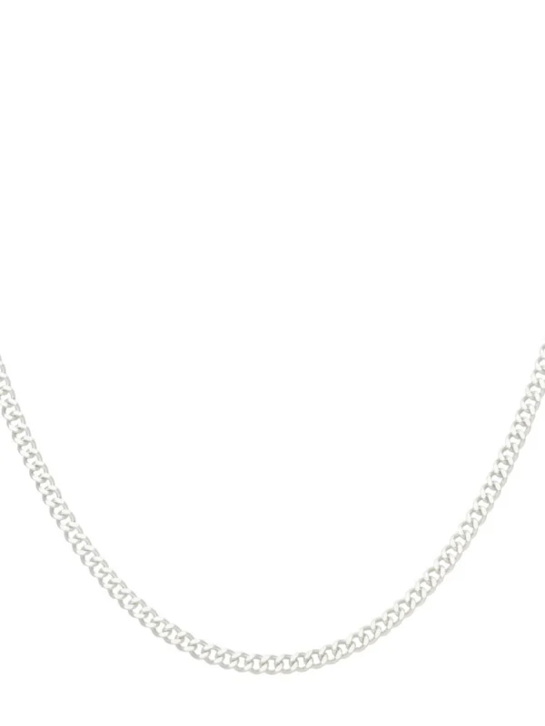 William May Sterling Silver 20 Inch Close Link Flat Curb Link Necklace