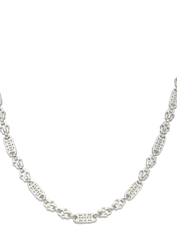 William May Sterling Silver 20" Stars & Bars Link Chain Necklace