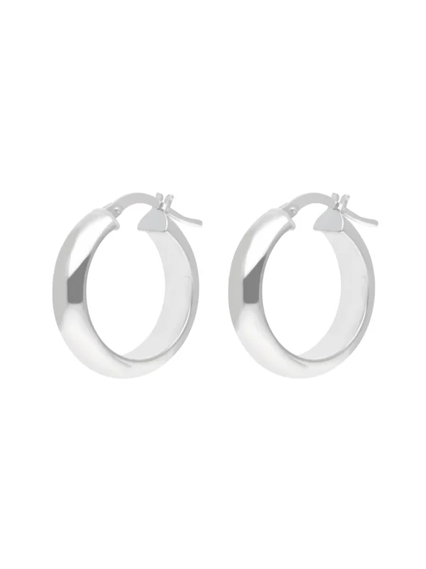 William May Sterling Silver 20mm Round Chunky Hoop Earrings