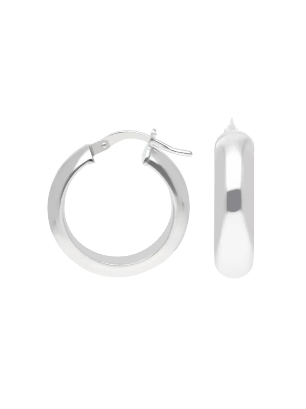 William May Sterling Silver 20mm Round Chunky Hoop Earrings, view 2