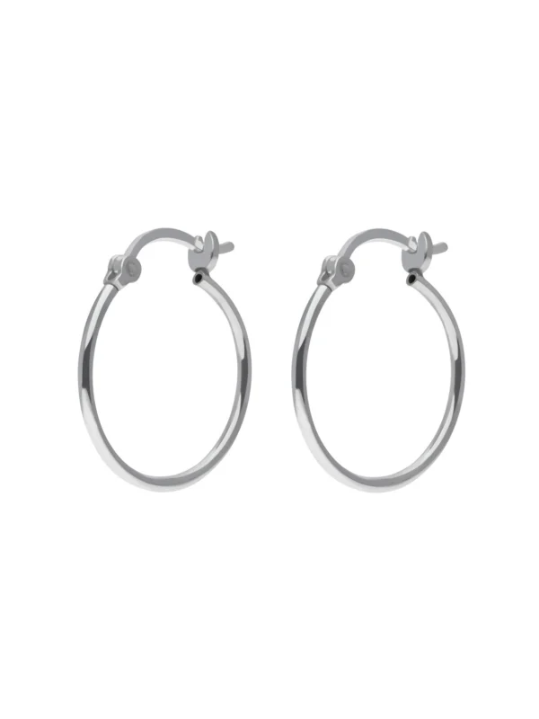 William May Sterling Silver 20mm Slim Hoop Creole Earrings