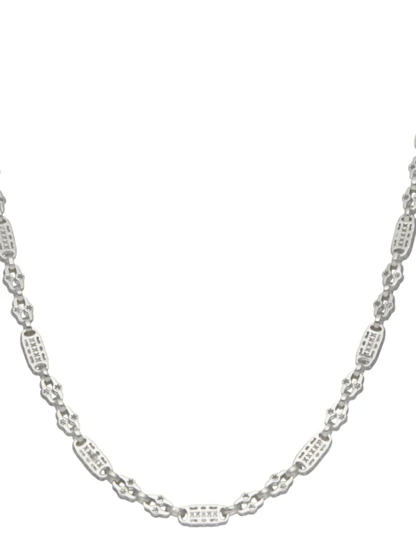 William May Sterling Silver 22" Stars & Bars Link Chain Necklace