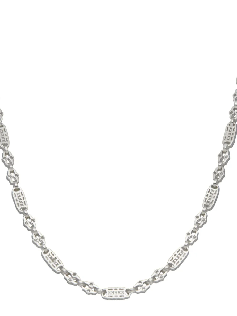 William May Sterling Silver 22" Stars & Bars Link Chain Necklace