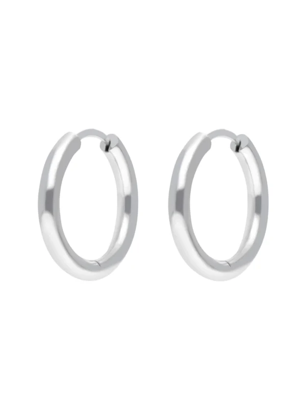 William May Sterling Silver 25mm Clicker Huggie Hoop Earrings
