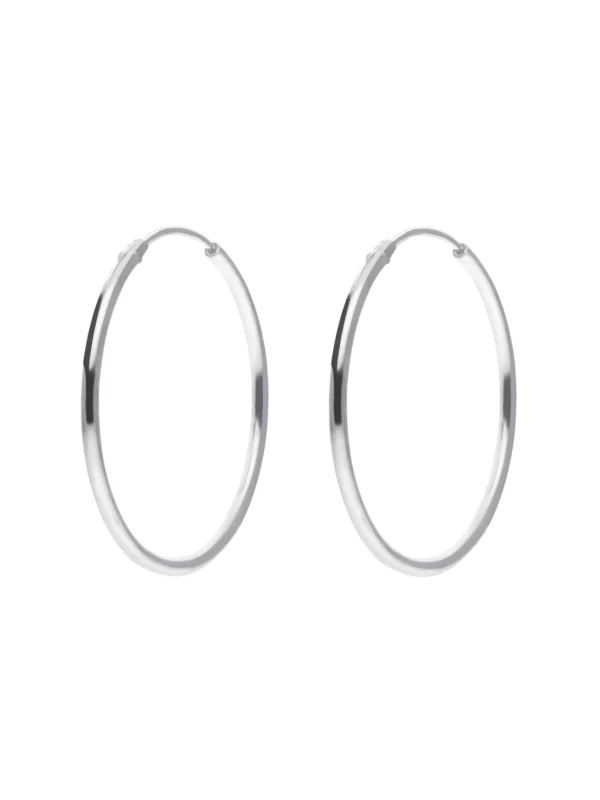 William May Sterling Silver 25mm Sleeper Hoop Earrings