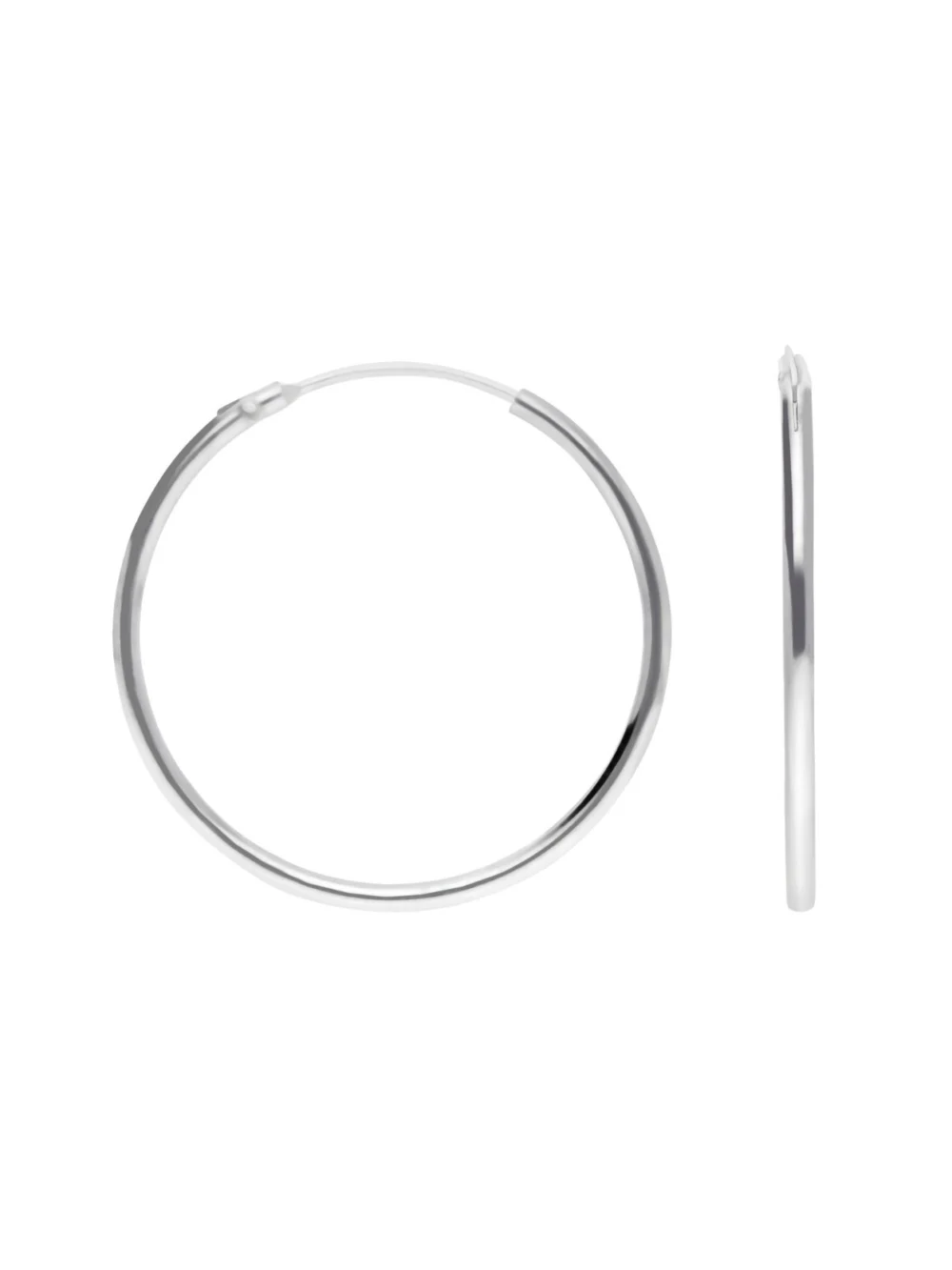 William May Sterling Silver 25mm Sleeper Hoop Earrings, view 2