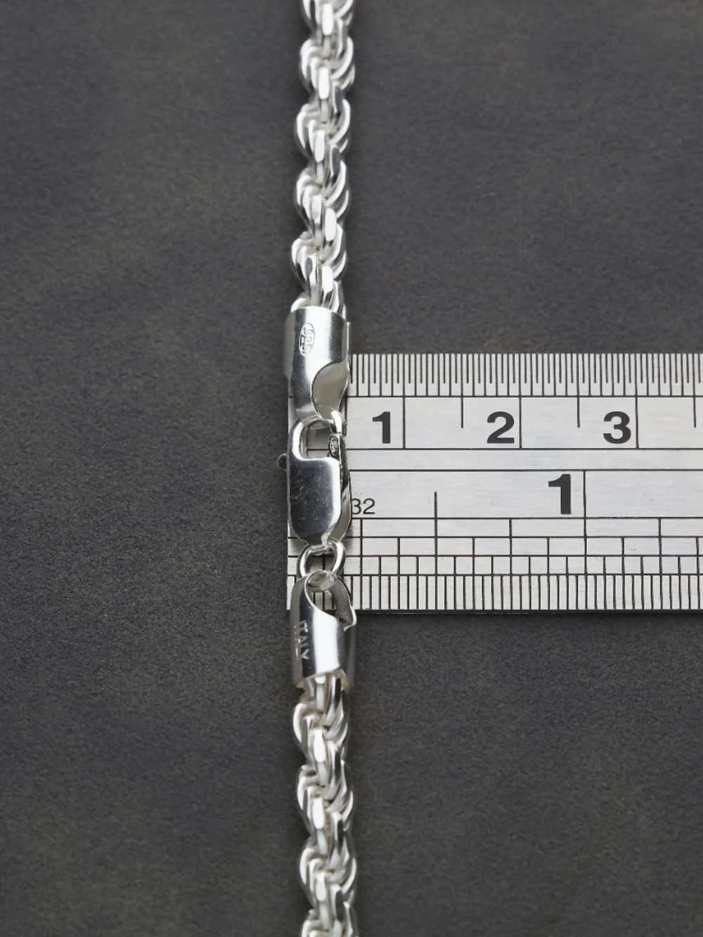 William May Sterling Silver 26" Diamond-Cut Rope Chain Necklace 1.6Oz, view 2