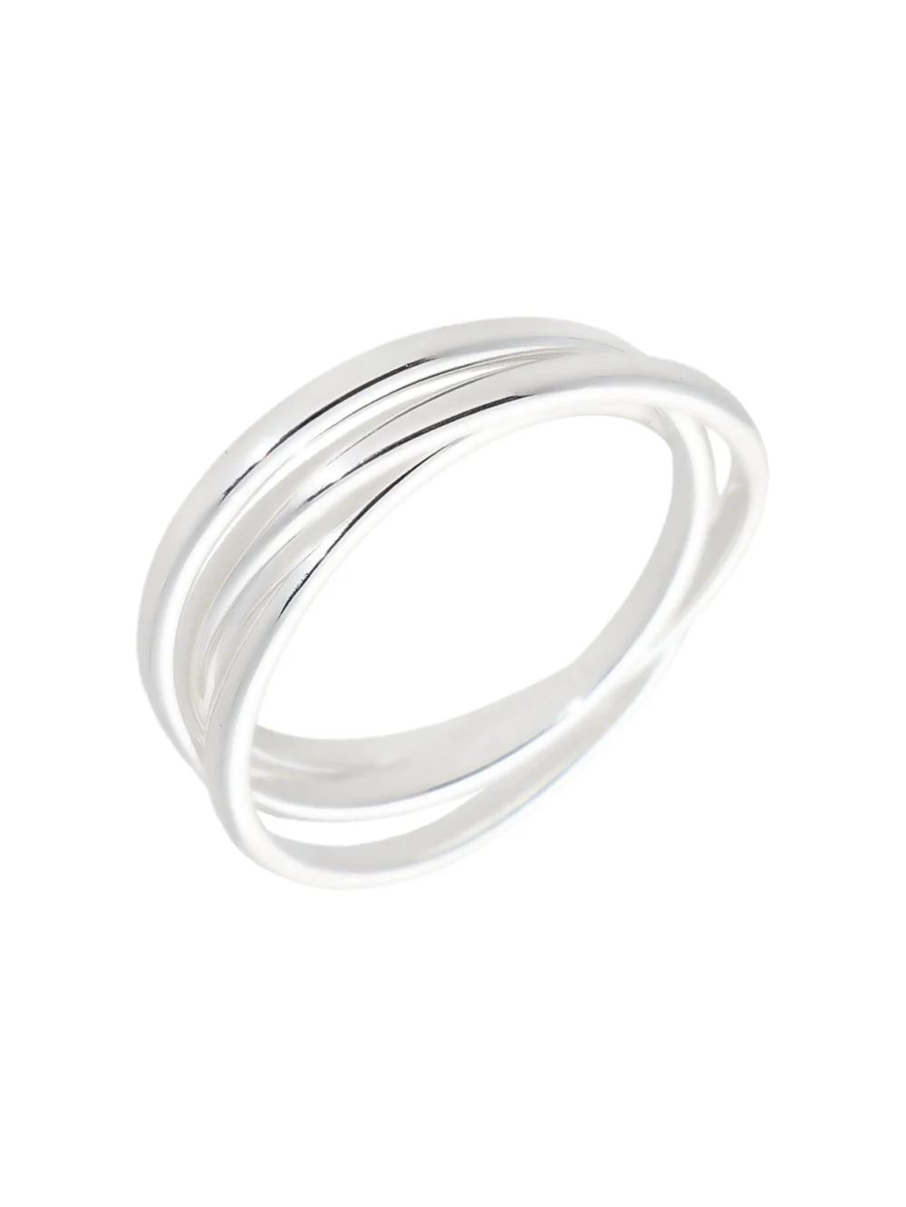 William May Sterling Silver 3 Row Russian Wedding Band Style Ring