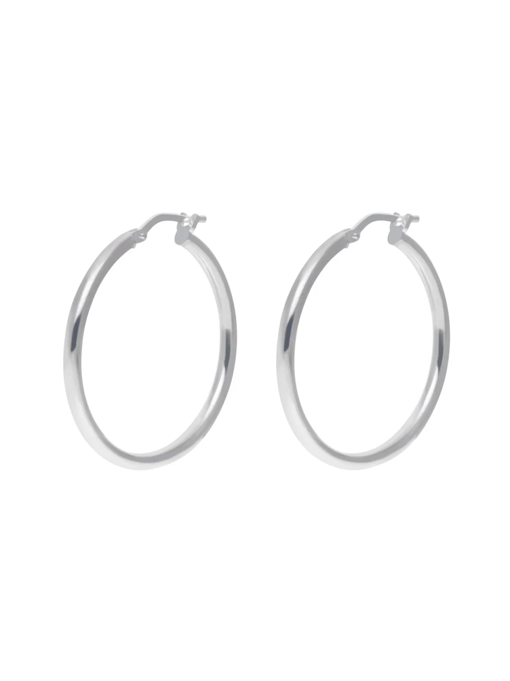 William May Sterling Silver 30mm Slim Hoop Creole Earrings