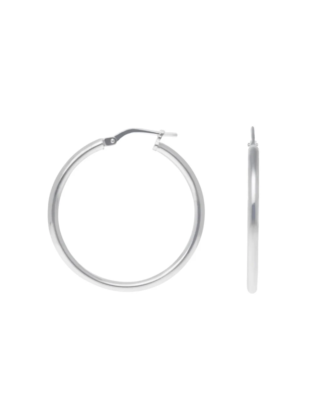 William May Sterling Silver 30mm Slim Hoop Creole Earrings, view 2
