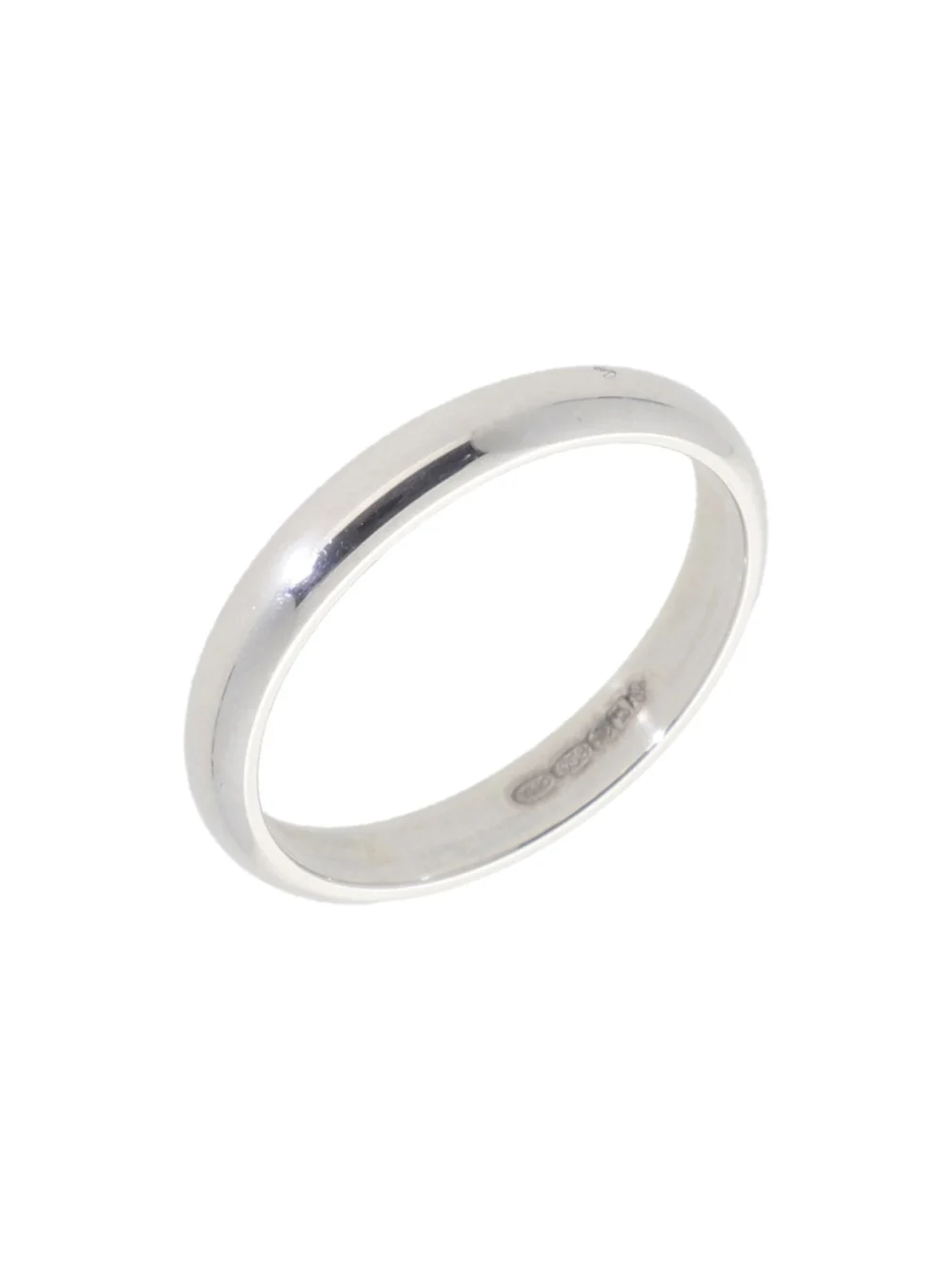 William May Sterling Silver 3mm D Shaped Wedding Ring