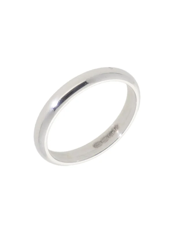 William May Sterling Silver 3mm D Shaped Wedding Ring