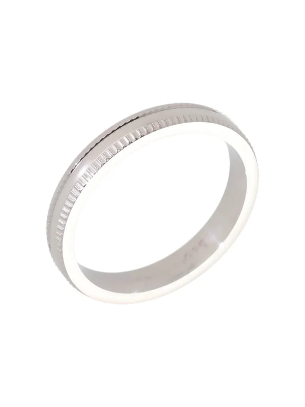 William May Sterling Silver 3mm Edged Wedding Ring