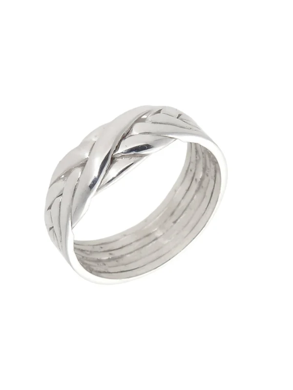 William May Sterling Silver 6 Piece Gents Puzzle Ring