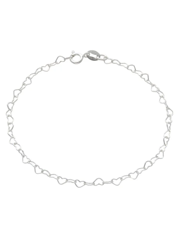 William May Sterling Silver 7" Heart Link Bracelet