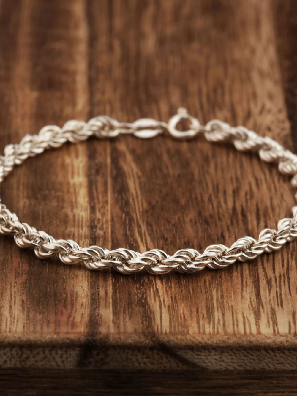 William May Sterling Silver 7 Inch Hollow Rope Twist Bracelet