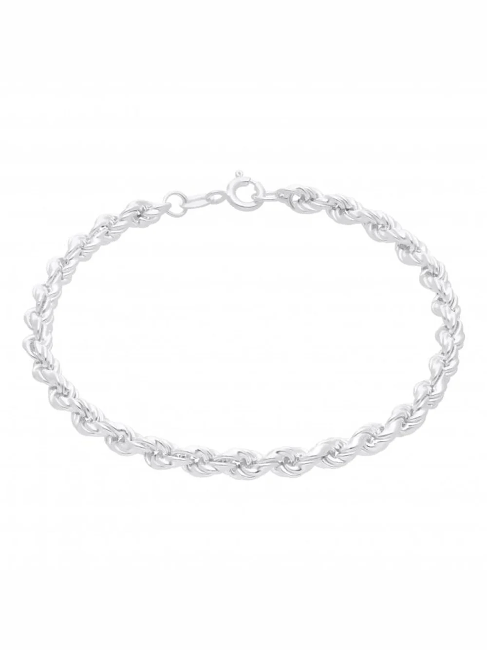 William May Sterling Silver 7 Inch Hollow Rope Twist Bracelet, view 3