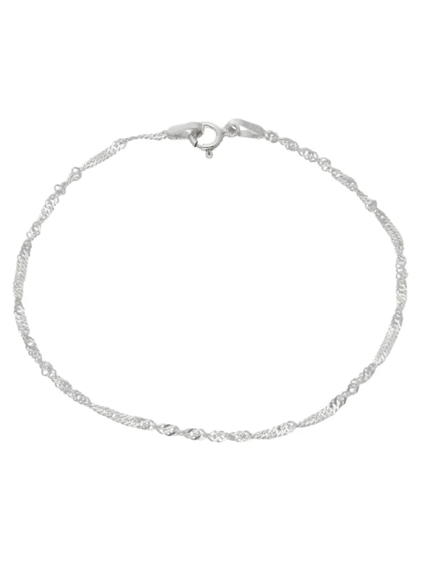 William May Sterling Silver 7" Singapore Twist Bracelet