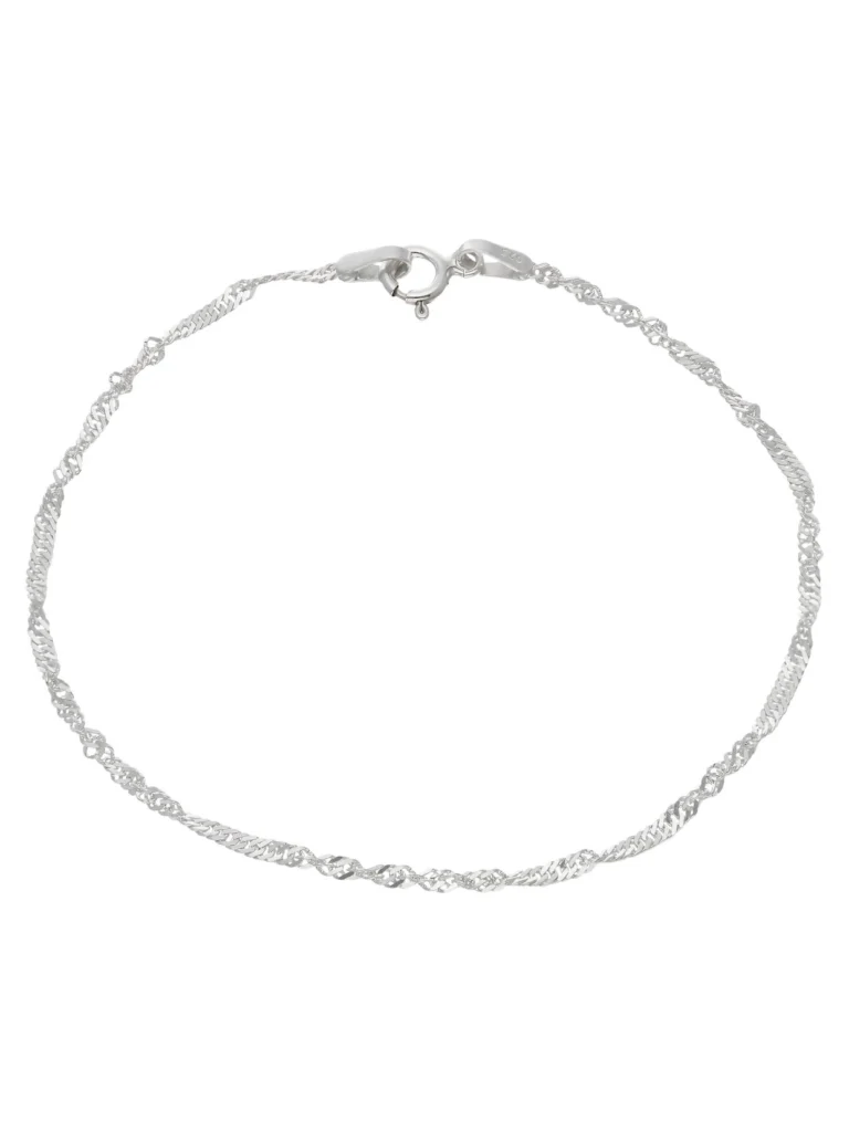 William May Sterling Silver 7" Singapore Twist Bracelet