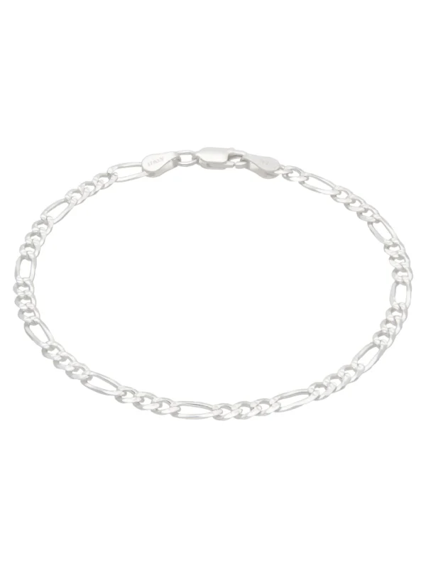 William May Sterling Silver 7.5" Figaro Link Ladies Bracelet
