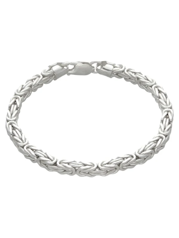 William May Sterling Silver 7.5" Square Byzantine Link Bracelet 18G