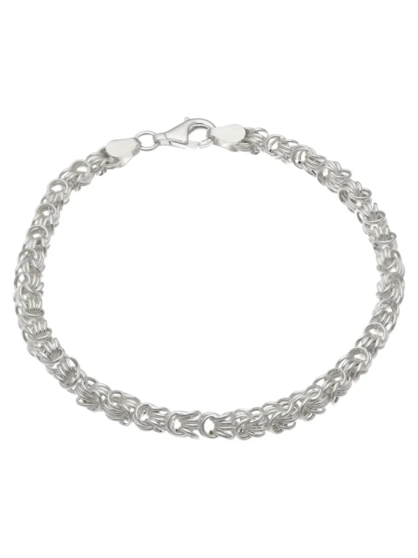 William May Sterling Silver 7.5" Square Rosette Link Bracelet