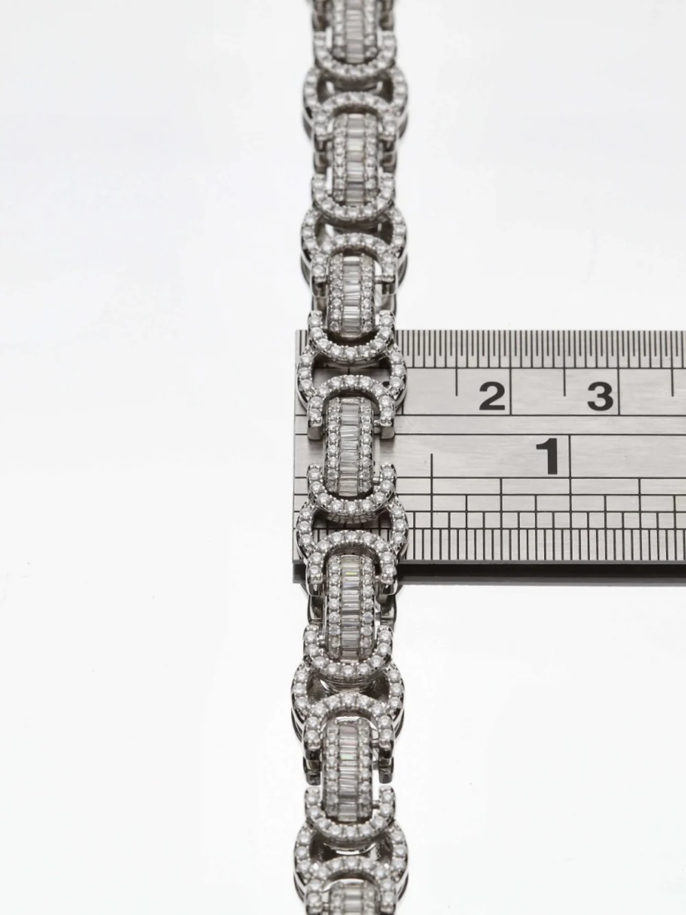 William May Sterling Silver 8.5" Cubic Zirconia Byzantine Link Bracelet, view 2